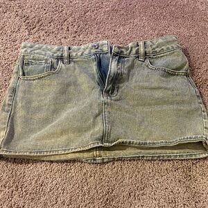 Pacsun Denim Mini Skirt - Green Wash